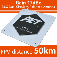 AET 5.8 GHz FPV feed richtantenne RCmall 17dBi Hoge Nauwkeurigheid SMA Male naar SMA Male Kabeladapter Directionele cirk