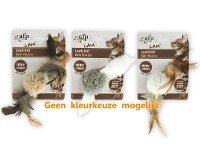Afp Lamb Ball Lamswol Met Veren Vogel Geluid En Catnip Assorti 5x5x3 Cm