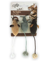 Afp Muis The Triplets Lamswol Met Catnip Assorti 7x7x3 Cm 3 St