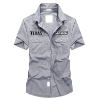 Casual Fashion Cotton Breathable Soft Chest Pockets Short Sleeve Cargo Shirt For Men