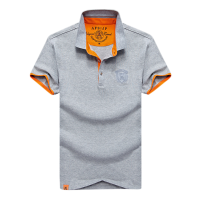 Afsjeep Summer Casual Lapel Short Sleeved T Shirt Men's Cotton Polo Shirt