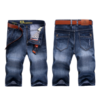 Afsjeep Summer Casual Straight Leg Thin Cotton Short Multi Pockets Jeans For Men