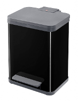 Afvalscheidingssysteem 22 L Hailo Profiline Solid Ã Ko Duo M (b X H X D) 320 X 440 X 250 Mm Diepzwart Voetpedaal, Zelfsluitende Swingdeksel 1 Stuks
