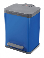 Afvalscheidingssysteem 22 L Hailo Profiline Solid Ã Ko Duo M (b X H X D) 320 X 440 X 250 Mm Gentiaan Blauw Voetpedaal, Zelfsluitende Swingdeksel 1 Stuks