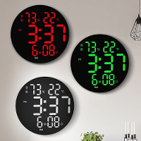 AGSIVO 10 Inch Digitale Wandklok Met Afstandsbediening / Dubbele Alarmklok / Kalender / Temperatuur / Vochtigheid / Afte