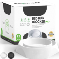 12 Pack Bed Bug Blocker Pro Interceptor Vallen Zware Kunststof Vallen voor 24/7 Bedwants Detectie en Bescherming Ondoord