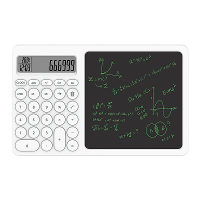 2 In1 Desktop Standing Calculator met LCD Schrijftablet Elektronische Kalender Tijd Temperaturen voor Wiskunde Berekenin