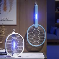 AGSIVO 3 In 1 3000V Snoerloze Oplaadbare Elektrische Muggen Bug Zapper Opvouwbare Handheld Muggen Doden Lamp