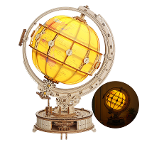 AGSIVO 3D houten puzzel verlichte wereldbol met standaard ingebouwd LED model kit hobby cadeaus voor volwassenen / tiene