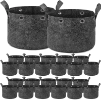 5 Pack 5 Gallon Groeizakken Zware Versterkte Niet geweven Plantenstof Potten Met Handvatten