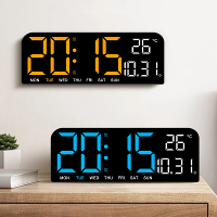 9 Inch groot digitaal wandklok temperatuur datum week timing aftellen lichtsensor bureaiklok 2 wekkers 12/24 uurs LED we