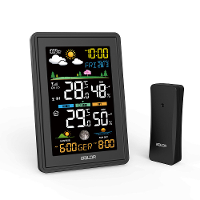 BALDR Draadloos digitaal kleurendisplay Weerstation Klok Barometer Thermometer Hygrometer Trend Zon Tijd Voorspelling Se