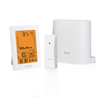 BALDR Draadloze Regenmeter Weerstation Alarmklok Oranje Warm Achtergrondlicht Binnen /Buitentemperatuurrecorder met Temp