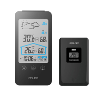 BALDR Touch Key Draadloos Weerstation Wekker Kalender Maanfase Draadloze Binnen  en Buitentemperatuur en Vochtigheid Wee