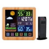 AGSIVO Draadloze Touchscreen Digitale Weerstation Wekker Binnen Buiten Thermometer Luchtvochtigheid Display Met Atomaire