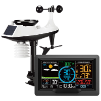 AGSIVO Draadloze Weerstation Wekker Binnen Buiten Thermometer Hygrometer met Buitensensor / Weersverwachting / Temperatu