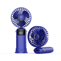 AGSIVO Draagbare Handheld Ventilator LED Digitale Display 3000mAh USB Oplaadbare 6 Instelbare Snelheid 90 Graden Opvouwb