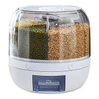 AGSIVO Graan Rijst Opbergcontainer Dispenser 360° Draaiende Rijst Dispenser Keuken Organisator