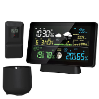 Multi functioneel professioneel weerstation Alarmklok Draadloze binnen  en buitenthermometer met regenmeter/temperatuur/