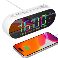 AGSIVO Multifunctionele LED Digitale Wekker FM radio Dubbele Wekker met sluimerfunctie / Dynamisch RGB display / 12/24H
