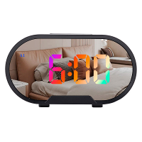 AGSIVO RGB LED Digitaal Alarmklok met Snooze / Spiegeloppervlak / Dubbele USB oplaadpoorten / Verstelbare Helderheid voo
