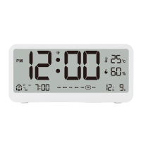 AGSIVO Slimme Digitale Wekker met Groot Display Thermometer Hygrometer Anti Slip Bodem met Nachtlicht Batterij Gevoed Ve