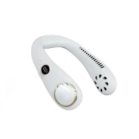 AGSIVO USB Oplaadbare Bladeless Nekventilator 3000mAh Batterij LED Display 3 Snelheden Koelventilator Voor Binnen en Bui