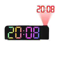 Veelzijdige Kleurrijke LED Digitale Wekker met 180 Graden Projectie Verstelbare Helderheid / Binnentemperatuur Dubbele S
