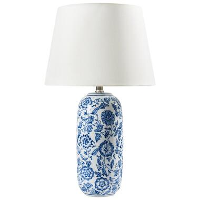 AIBONITO   Tafellamp   Wit/Blauw   Porselein/Linnen