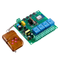Tuya 4 weg WiFi Bluetooth afstandsbedieningsrelaismodule AC220V 433MHz Voeding Mobiele APP bediening Smart Switch