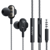 AIRAUX AA HE4 3.5Mm Koptelefoon In ear Bedrade Oordopjes Dubbele 8mm Dynamische Driver HiFi Stereo Gaming Hoofdtelefoon