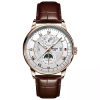 AIYISHI Heren Zakelijke Luxe Kwarts Horloge Luminous Enkele Datum Ronde Wijzerplaat PU Leren Band Horloges Heren Sportho