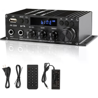 AK 390 Mini Bluetooth 5.0 Stereo versterker 400W+400W 2 kanaals Home Audio Receiver HiFi versterker met FM radio & karao