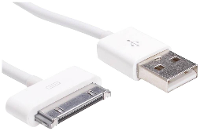 Akyga AK USB 08 USB kabel USB A stekker, Apple 30 pins stekker 1.00 M Wit