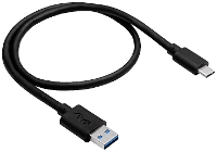 Akyga AK USB 15 USB kabel USB A stekker, USB C stekker 1.00 M Zwart