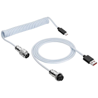 Akyga AK USB 48 USB kabel USB 2.0 USB C stekker, USB A stekker 3.00 M Wit Gesleeved, Spiraalkabel