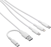 Akyga AK USB 52 USB kabel USB C stekker, USB A stekker, Apple Lightning stekker, USB micro B stekker 1.20 M Wit