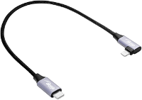 Akyga AK USB 55 USB kabel USB C stekker, Apple Lightning stekker 0.30 M Zwart