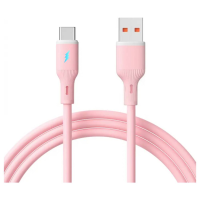 Akyga AK USB 61 USB kabel USB A stekker, USB C stekker 1 m Roze