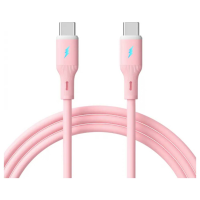 Akyga AK USB 66 USB kabel USB C stekker, USB C stekker 1 m Roze