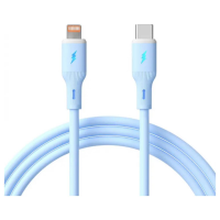 Akyga AK USB 72 USB kabel USB C stekker, Apple Lightning stekker 1 m Blauw