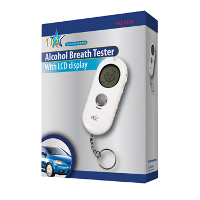 Alcoholtester met LCD display in sleutelhangerformaat met LED zaklamp