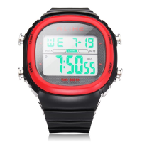Alike A1281 Sport Black Rectangle Back Light Men Quartz Wrist Watch