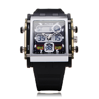 Alike Ak1057 Sport Black Square Back Light Men Women Quartz Watch
