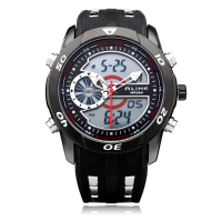 Alike Ak110 Sport Big Dial Military Back Light Black Men Wrist Watch