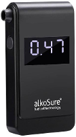 AlkoSure Alcoholtester Zwart (mat) 0.00 Tot 4.00 ‰ Incl. Display, Weergave van verschillende eenheden