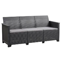Keter 3 zits loungebank Emma   antraciet   74xx163x74 cm   Leen Bakker