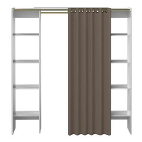 Symbiosis kledingkast Rudme   taupe/eikenkleur   182x112x50 cm   Leen Bakker