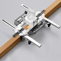 Aluminium Legering Deurscharnier Jig Gids Houtbewerking Gaatjesboor Deursleuflocater Deurslot Jig voor Deurslotinstallat