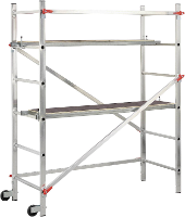 Aluminium Steiger Rolbaar Werkhoogte (max.): 2.90 M Hailo 1 2 3 300 9459 301 Zilver 21.5 Kg
